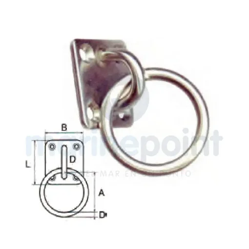 Ring with 35x30 Mm Stainless Steel Plate - GS72013 product image