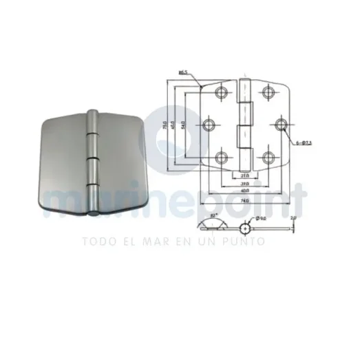 Stainless Steel 316 Cover Hinge - GS72142 product image