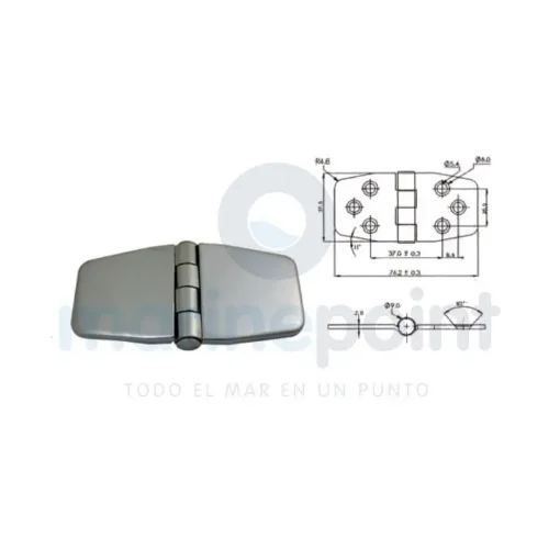 Stainless Steel 316 Cover Hinge - GS72145 product image