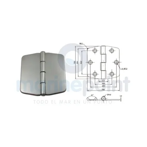 316 Stainless Steel Covered Hinge 75x74 mm - GS72146 product image