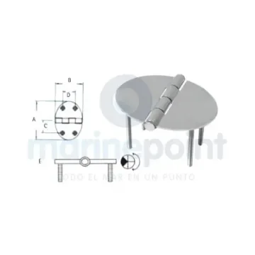 Stainless Steel Hinge with 4 Bolts - GS72161 product image