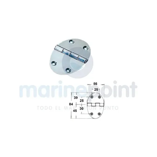 Set of 2 Oval Stainless Steel Hinges - GS72193 product image