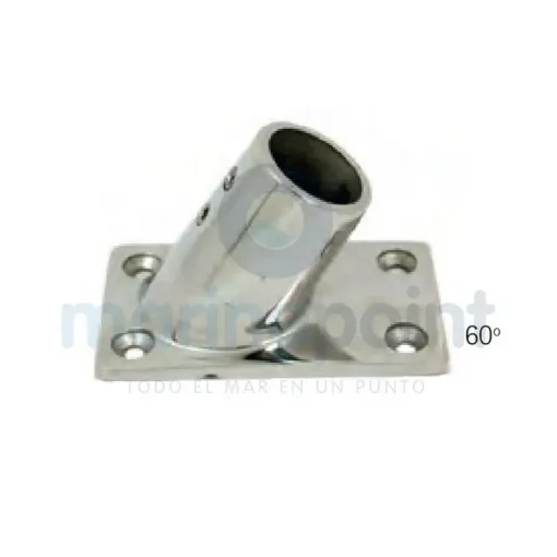 60º Stainless Steel Rectangular Base for 22 Mm Tube - GS72341 product image