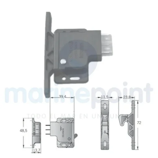 Southco - Black Plastic Side Catch, Grabber with Microint. - 121122 product image