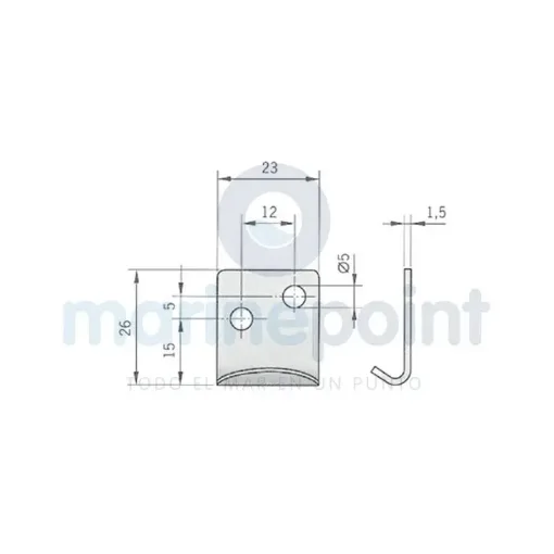 Stainless Steel Hook for Closures - 121030 product image