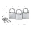 Set of 3 Nautical Long Stainless Steel Padlocks - 44250413 product image