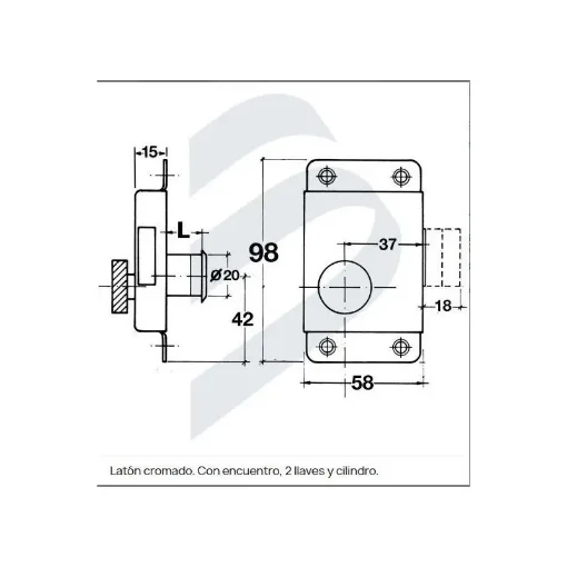 Left-Handed Hatch Lock for Boats - 121431 product image
