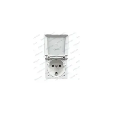 White Socket Outlet with Cover for Boats - 64000013 product image