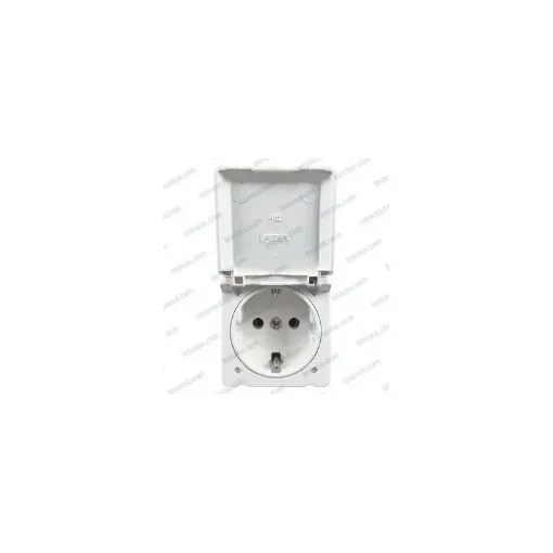 White Socket Outlet with Cover for Boats - 64000013 product image