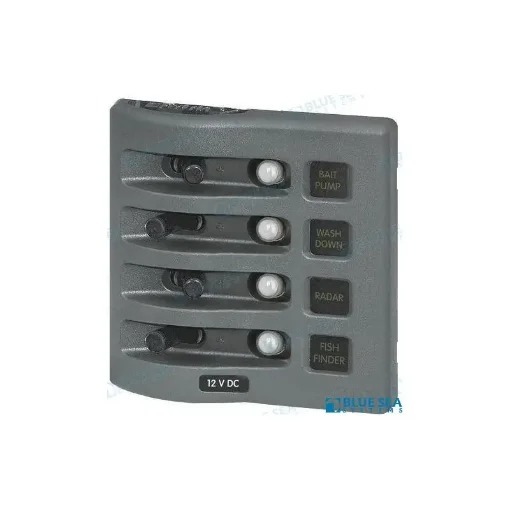 Blue Sea 4p Grey Weatherproof Panel - BS4374 product image