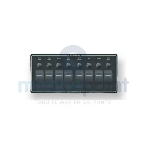 Blue Sea - Black Horizontal Panel with 8 Waterproof Switches - BS8371 product image