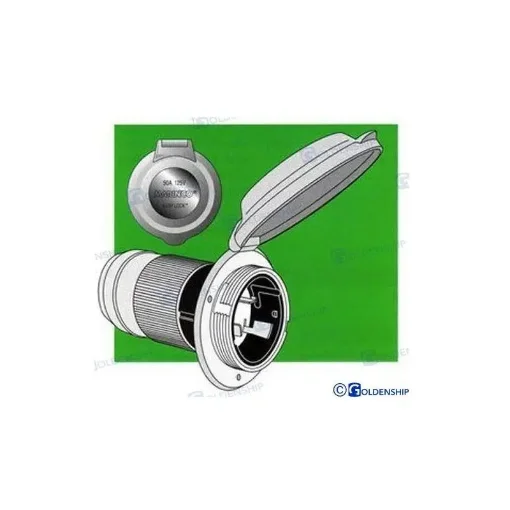 50A 125V 3-Pole Round Electric Socket - GS11380 product image