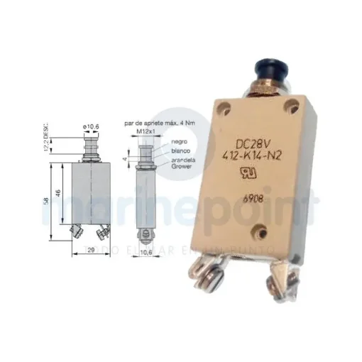 White Magnetic Circuit Breaker 20 Ah - GS11441 product image