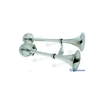 Ongaro Double Electric Trumpet Horn Stainless Steel - GS12012 product image