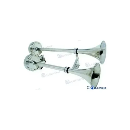 Ongaro Double Electric Trumpet Horn Stainless Steel - GS12012 product image