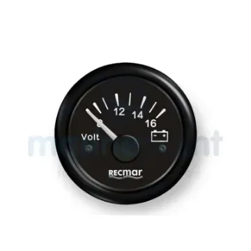 Nautical Voltmeter 8-16V, Black Scale - RECKY13200 product image