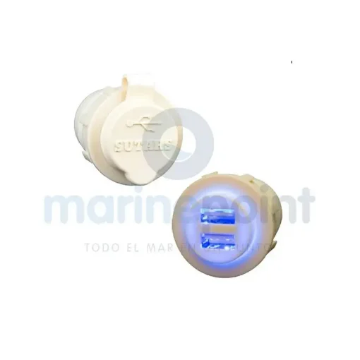 White Dual USB Socket with Light and Fast Charge - 032903 product image