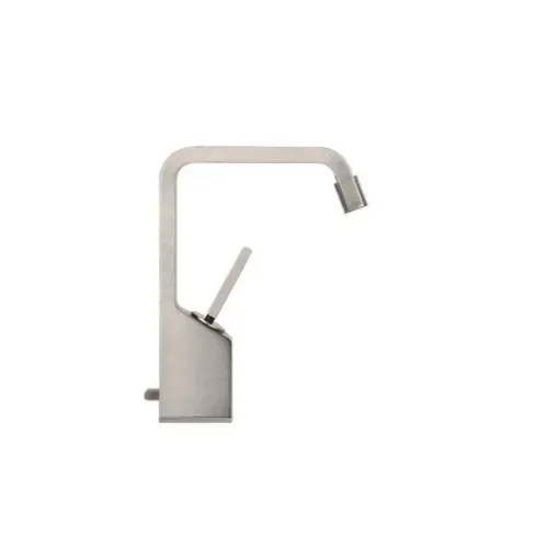 Gessi Rettangolo XL Black Basin Mixer Tap Spares 26107.299 with Stainless Steel Flexible Hoses product image