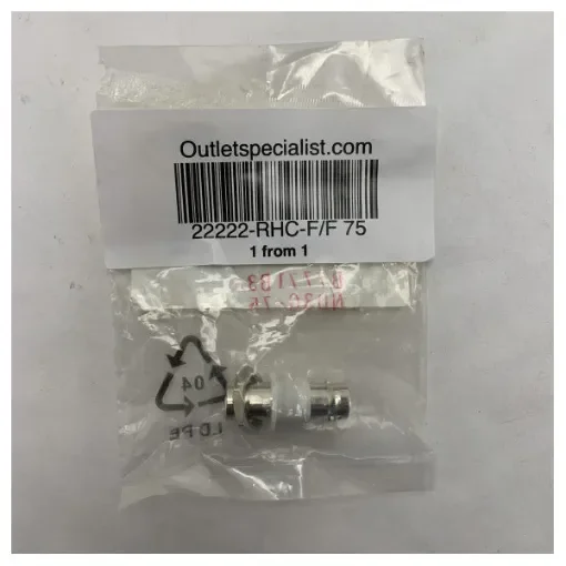 <p>Amphenol RF 75 Ohm Female to Female Connector Adapter for Maritime Coaxial Cable Connections - F/F 75</p> product image