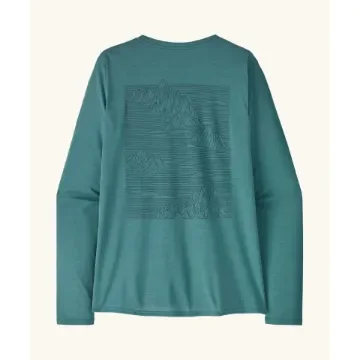 PATAGONIA - Women's Long Sleeve Cap Cool Daily Graphic Shirt - Strataspire: Wetland Blue X-dye product image