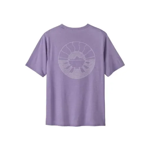 PATAGONIA - Men's Cap Cool Daily Graphic T-Shirt - Waters Forgotten Island: Concrete Purple X-dye product image