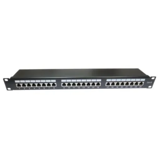 RS PRO Cat6 24 Port RJ Patch Panel STP 1U Black - 143836 product image