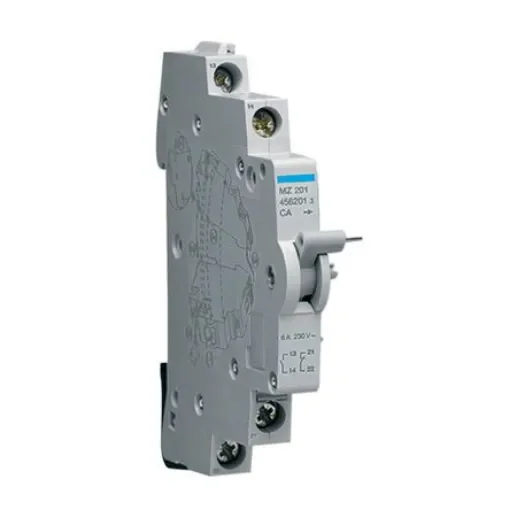 Hager Auxiliary Contact, 2 Contact, 1NC + 1NO, DIN Rail Mount MZ - MZ201 product image