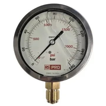 RS PRO BSP 1/2in Analogue Pressure Gauge 160bar Bottom Entry 100mm Outside Diameter - 152295 product image