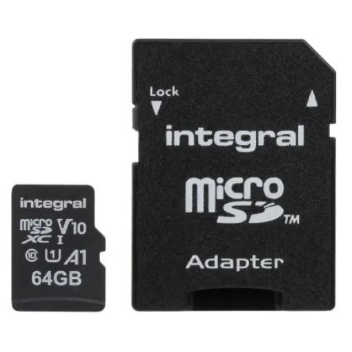 Integral Memory 64 GB MicroSDXC Micro SD Card, Class 10, UHS-1 U1 - INMSDX64G-100V10 product image