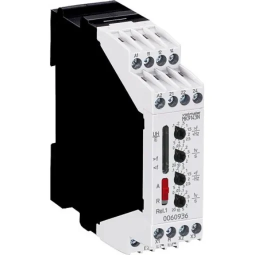 Dold Frequency Monitoring Relay, SPDT, DIN Rail - MK9143N.38  +/-5Hz UH=DC24V tv=0-20s tan=0-30s product image