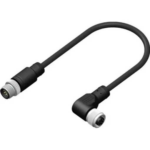 RS PRO Right Angle Female 8 way M12 to Straight Male 8 way M12 Sensor Actuator Cable, 5m - 2067647 product image