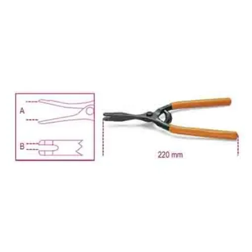 BETA Hand Brake Cable Pliers, 220 mm Overall, Straight Tip - 1471A product image