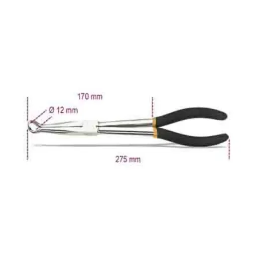 BETA Spark Plug Pliers, 275 mm Overall, Bent Tip, 170mm Jaw - 1474DL product image
