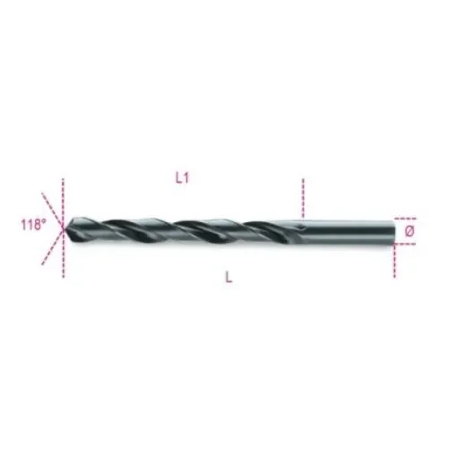 BETA 410 Series HSS Twist Drill Bit for Metal, 19mm Diameter, 198 mm Overall - 410 19,00 product image