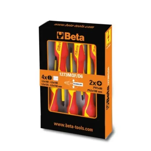 BETA Slotted Insulated Screwdriver Set, 6-Piece - 1273MQF/D6 product image