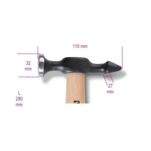 BETA Steel Claw Hammer with Wood Handle, 355g - 1359 T product image