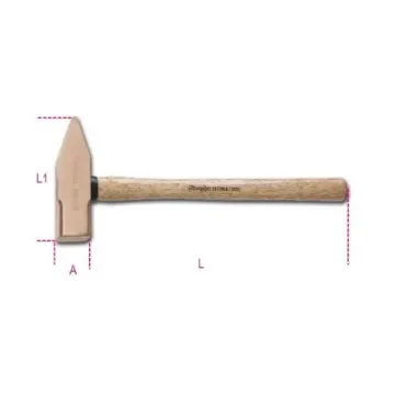 BETA Beryllium Copper Engineer's Hammer with Wood Handle, 1kg - 1370BA 1000 product image