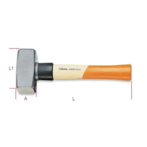 BETA Steel Mason Club Hammer with Wood Handle, 1.3kg - 1380S 1250 product image