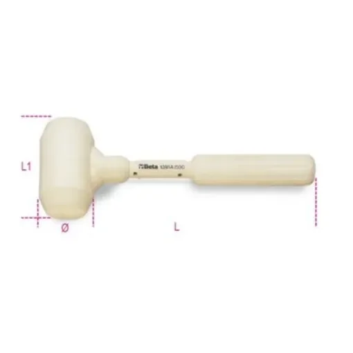 BETA Rubber Dead Blow Hammer with Rubber Handle, 701g - 1391A 500 product image