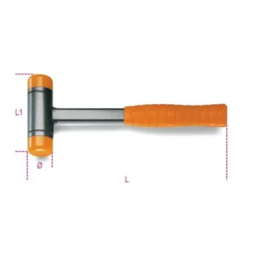 BETA Plastic Dead Blow Hammer with Steel Handle, 796g - 1392 40 product image