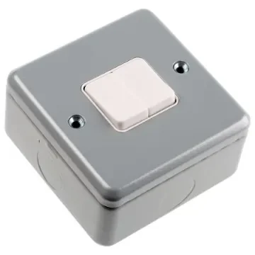 MK Electric Silver Metal Clad Switch, 2 Way, 2 Gang, Metalclad - K3592 ALM product image