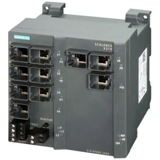 Siemens Managed 10 Port Ethernet Switch - 6GK53100FA102AA3 product image