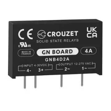 Crouzet GND Board Series Solid State Relay, 4 A rms Load, PCB Mount, 275 V rms Load - GNB4D2A product image
