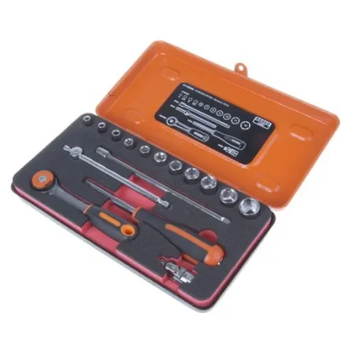 Bahco 16-Piece Metric 1/4 in Standard Socket Set with Ratchet, 6 point - 6715MGS product image