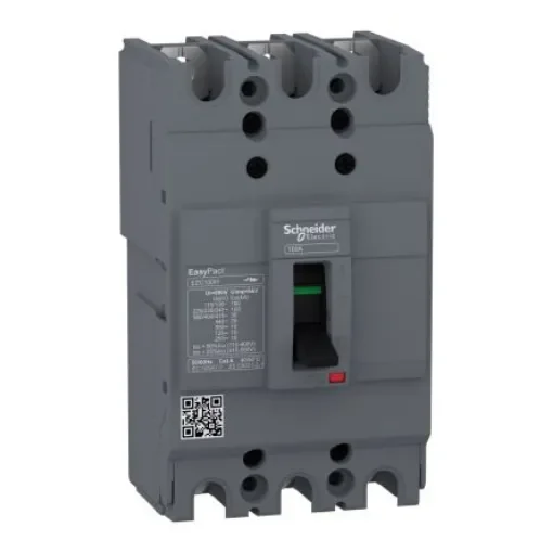 Schneider Electric, EasyPact MCCB 3P 60A, Breaking Capacity 10 kA, Fixed Mount - EZC100H3060 product image