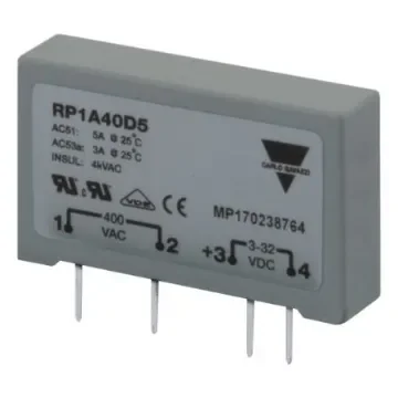 Carlo Gavazzi RP1 Series Solid State Relay, 3 A Load, PCB Mount, 230 V ac Load, 32 Vdc Control - RP1A40D3 product image