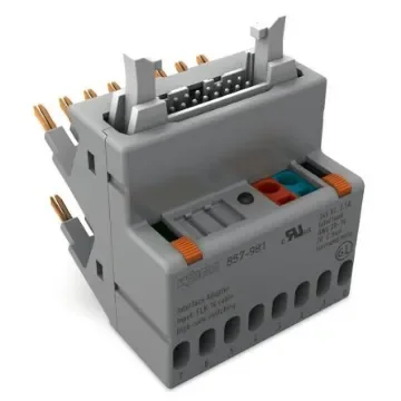 WAGO 857 Series 14-Contact Male Interface Module, DIN 41651 Connector, Pluggable to basic module, 3A - 857-981 product image