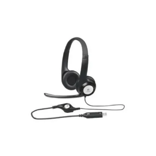 Logitech 981-000406 Black Wired USB On Ear Headset product image