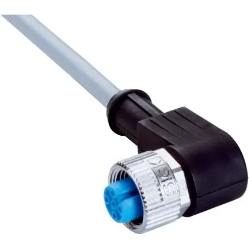 SICK Right Angle Female 4 way M12 to Straight Unterminated Connector & Cable, 5m - YG2A24-050VB4XLEAX product image