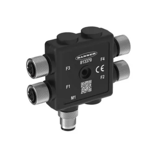 Banner R50 Series Sensor Box, M12 5-pin, 4 port - R50-4M125-M125Q-P product image